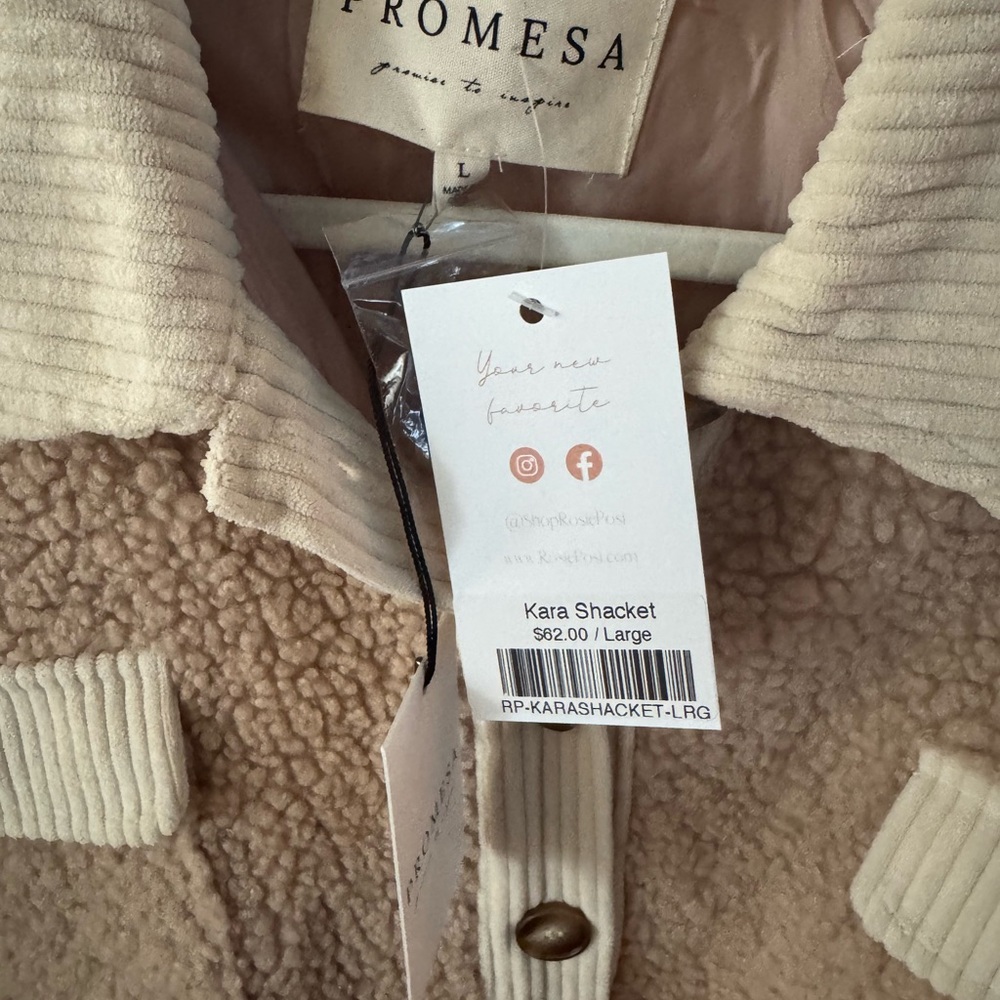 Cream Button Up Shacket - Picture 3 of 4